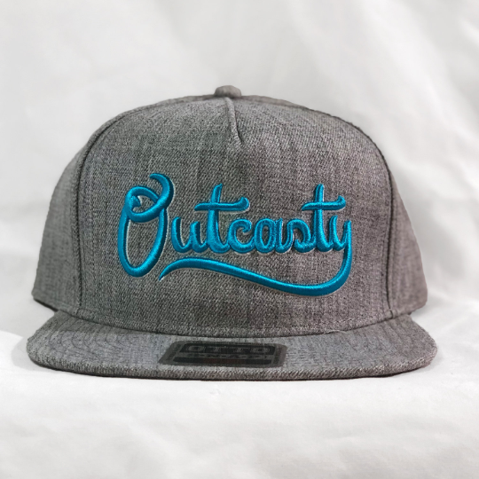 Outcasty Flat Bill Snapback 3D Puff (Blue Embroidery)
