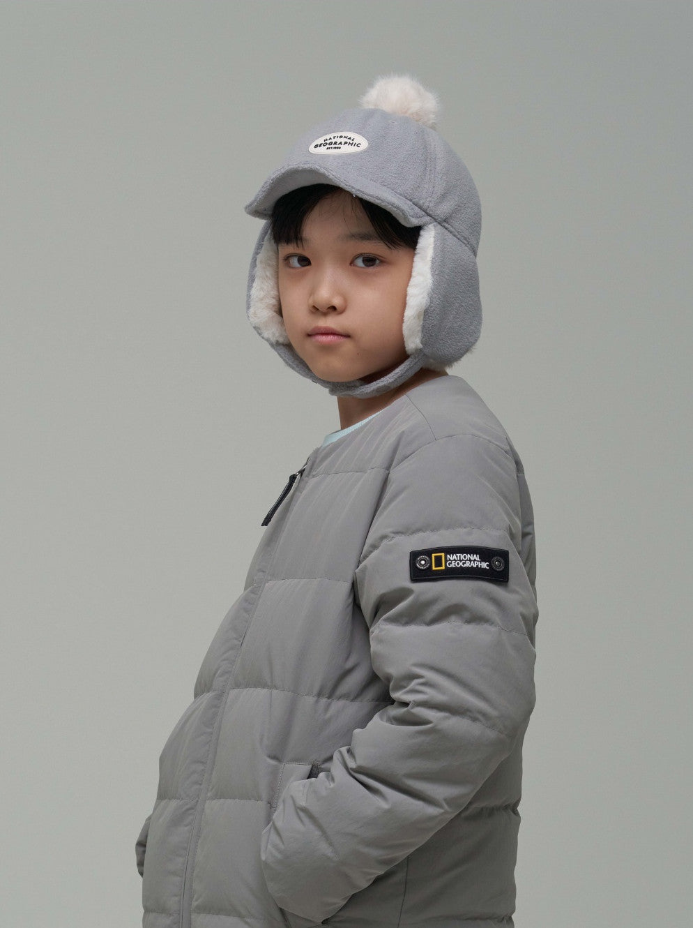 National Geographic Kids K234KHA130 Fleece Ear Flap Cap GRAY
