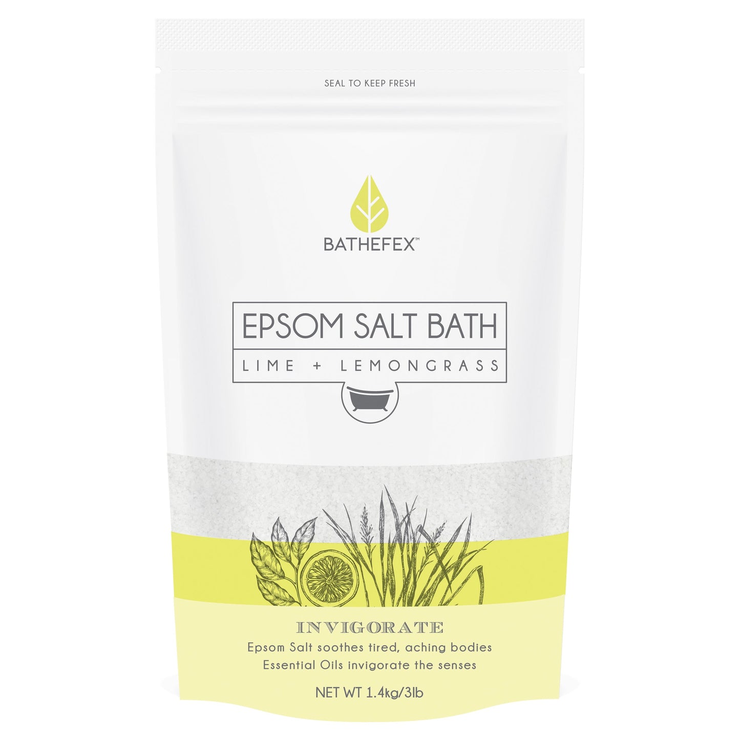 BATHEFEX EPSOM SALT - LIME & LEMONGRASS 1.4KG
