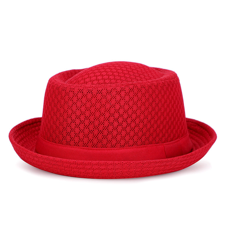 Hat British Jazz Hat Breathable Mesh Flat