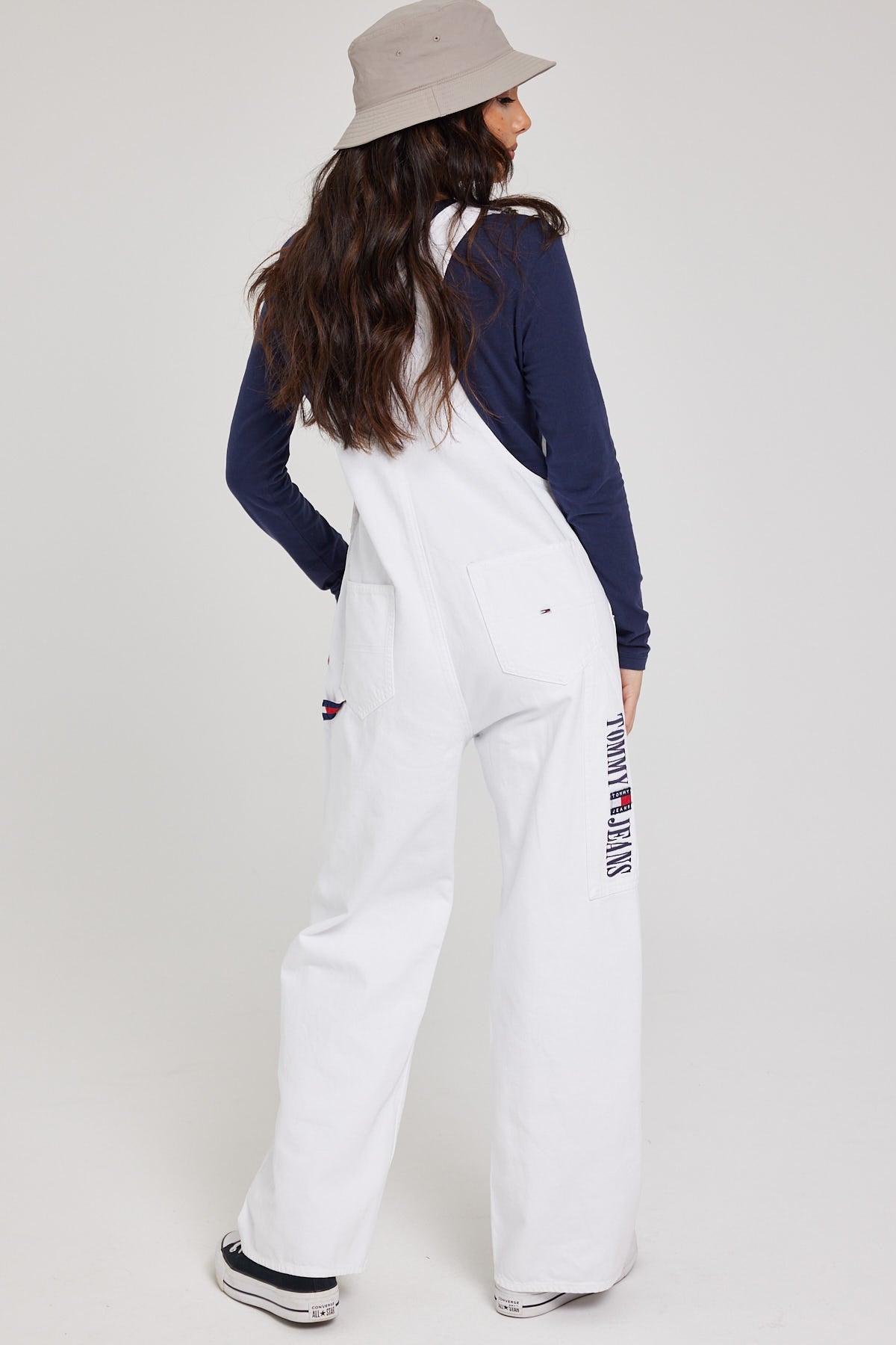 Tommy Jeans DENIM DUNGAREE White