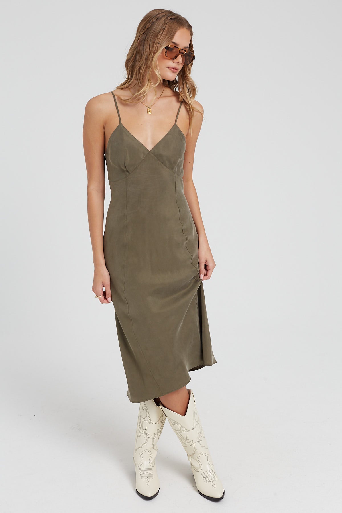 Thrills Chelsea Slip Dress Tarmac