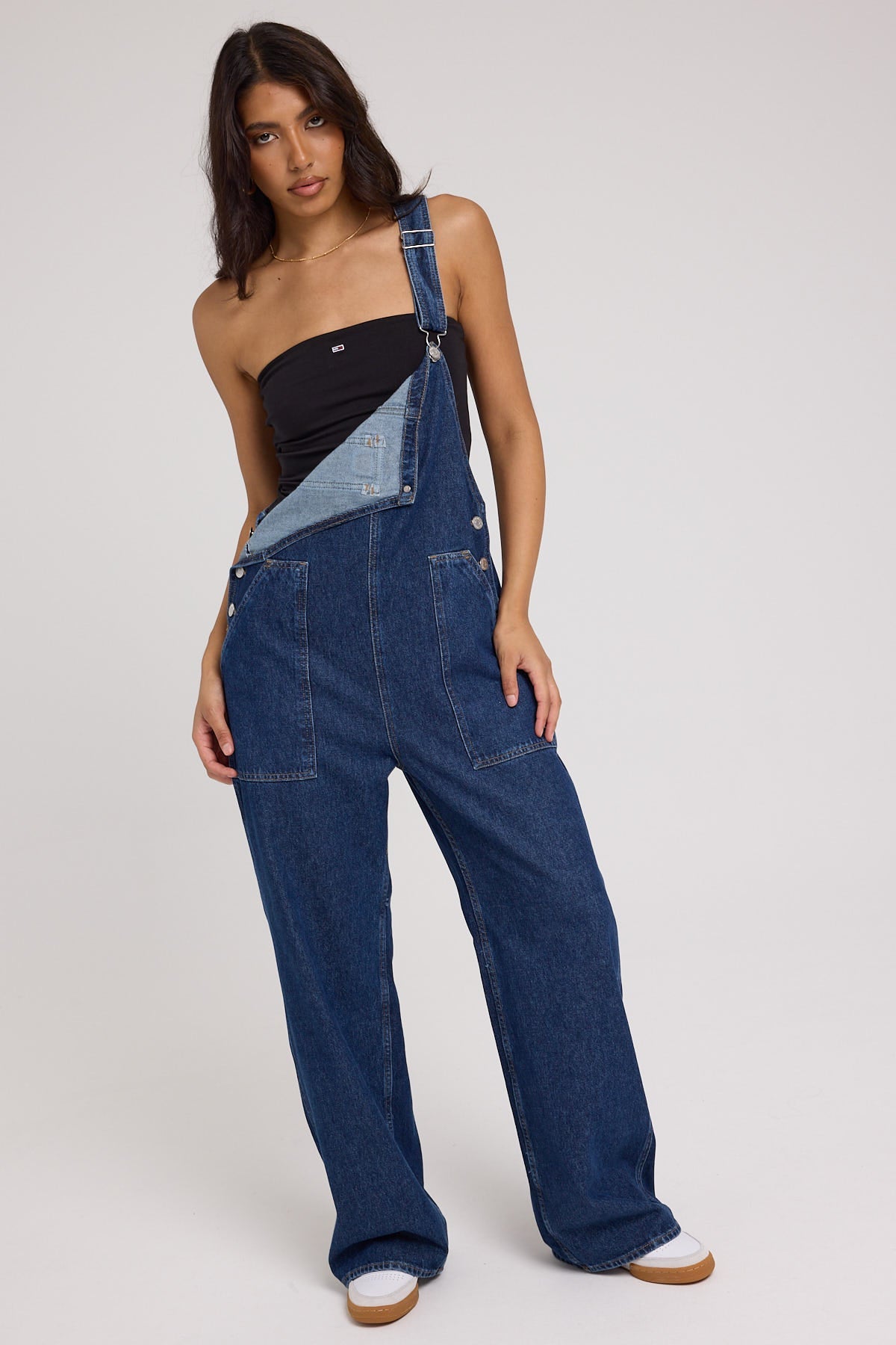 Tommy Jeans Dungaree Workwear Overall Dark Blue Denim
