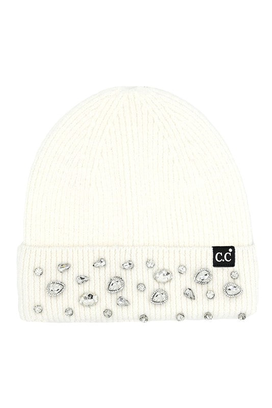 Rhinestone Charm Beanie