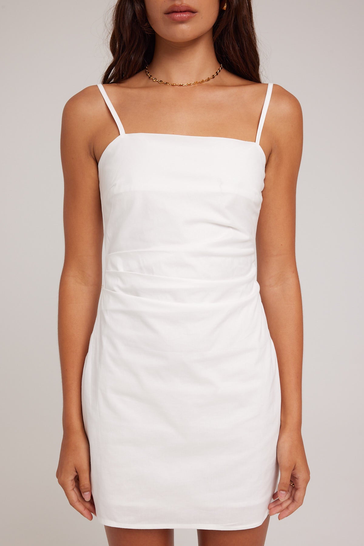 Perfect Stranger Sofia Tucked Mini Dress White