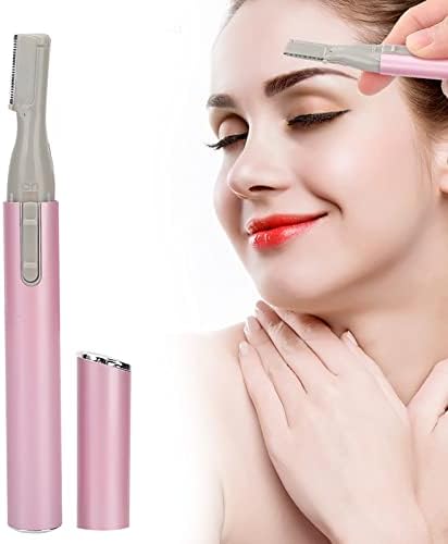 Dioche Electric Eyebrow Trimmer, Eyebrow Epilator, Eyebrow Precision Trimmer, Painless Face Hair Removal Tool, USB Hair Removal Shaver for Women, Pink