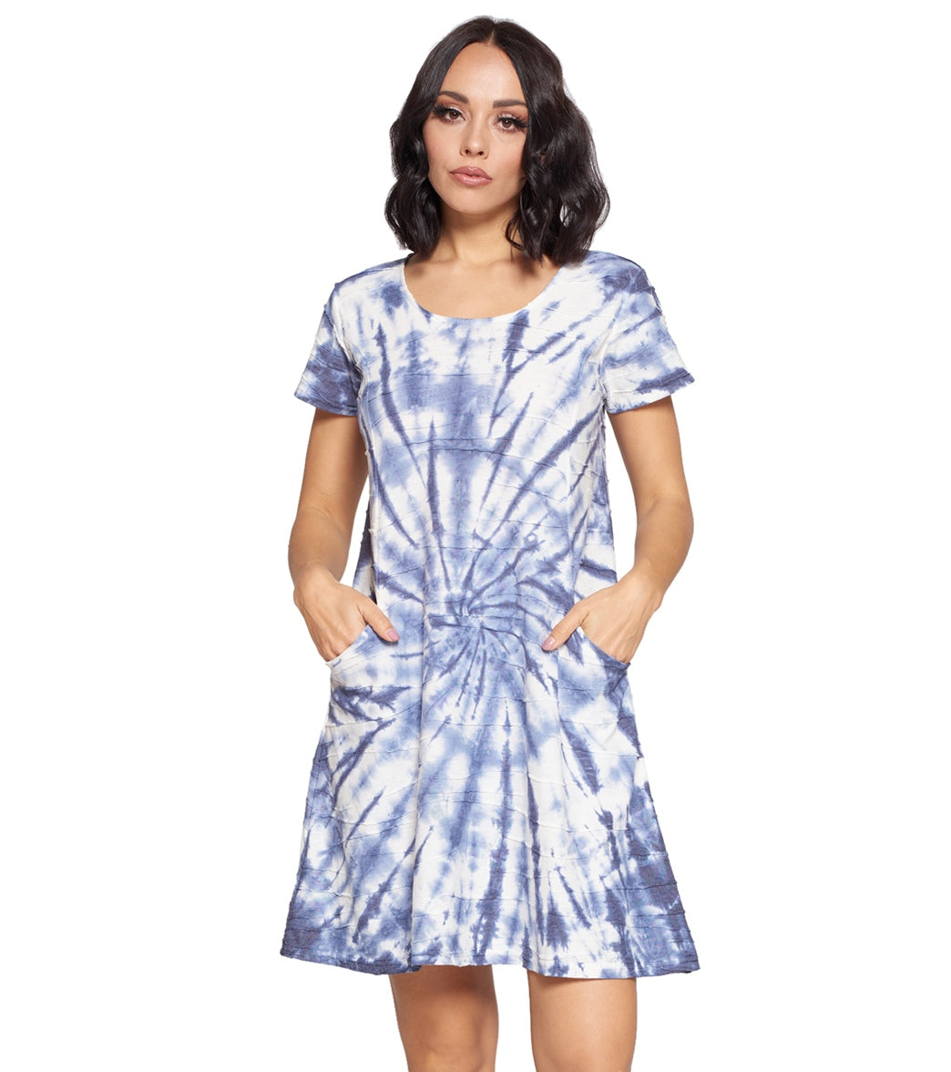 Yak & Yeti Dress Tie Dye Textured Fabric With Pockets