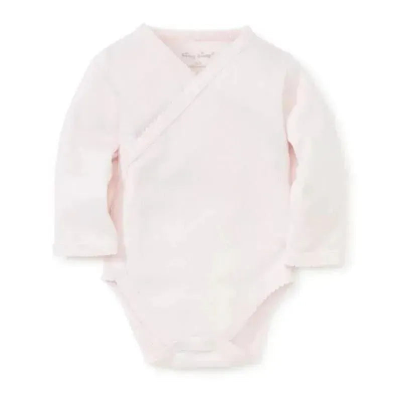 Kissy Kissy - Baby Girl Pointelle Long Sleeve Cross Bodysuit, Pink