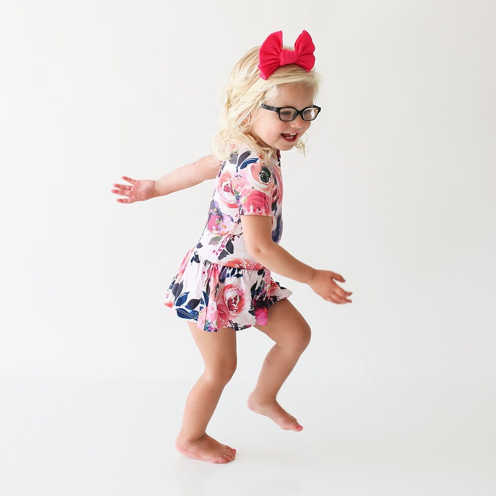 Dusk Rose Twirl Skirt Bodysuit Dress