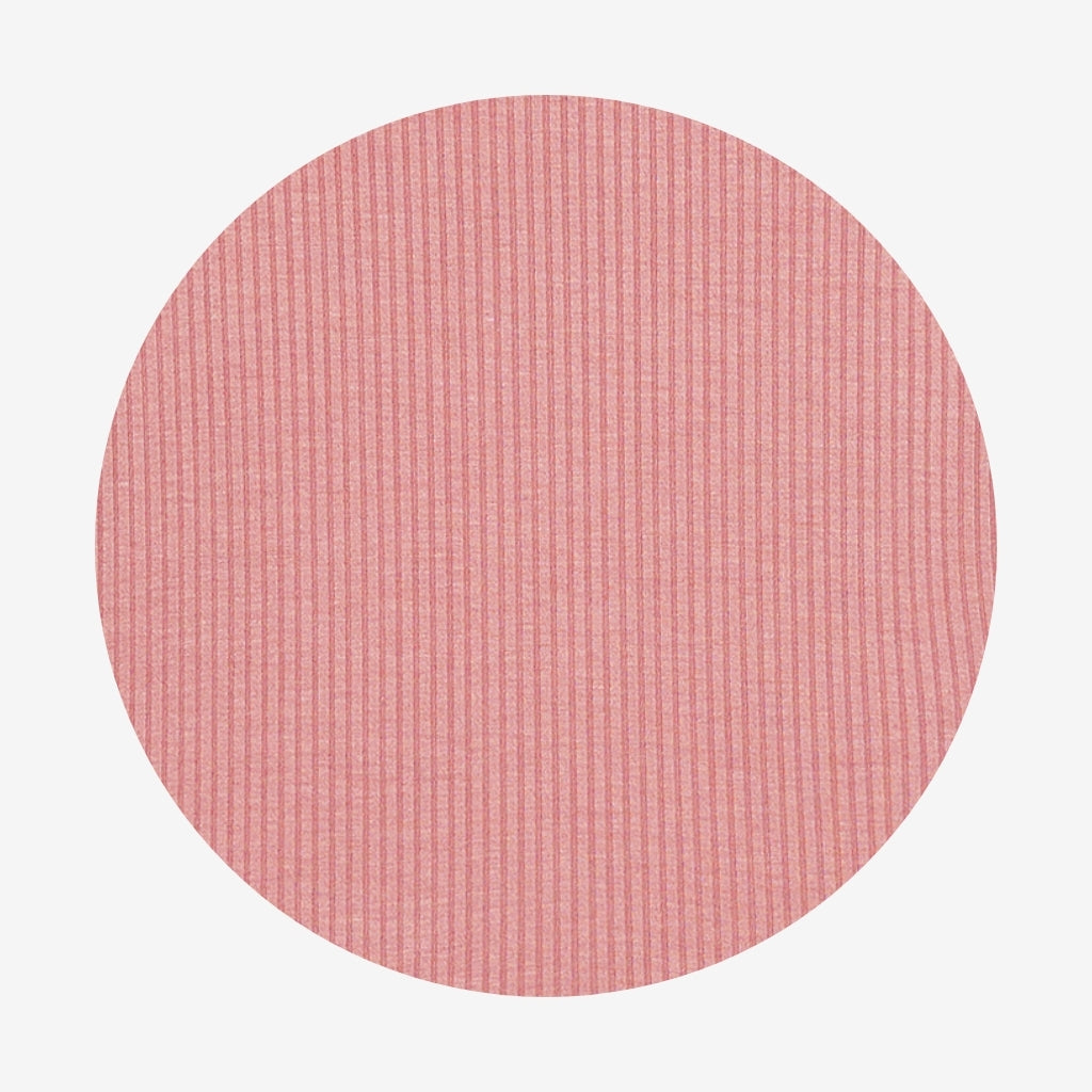 Dusty Rose Ribbed Long Sleeve Ruffled Bodysuit Dress