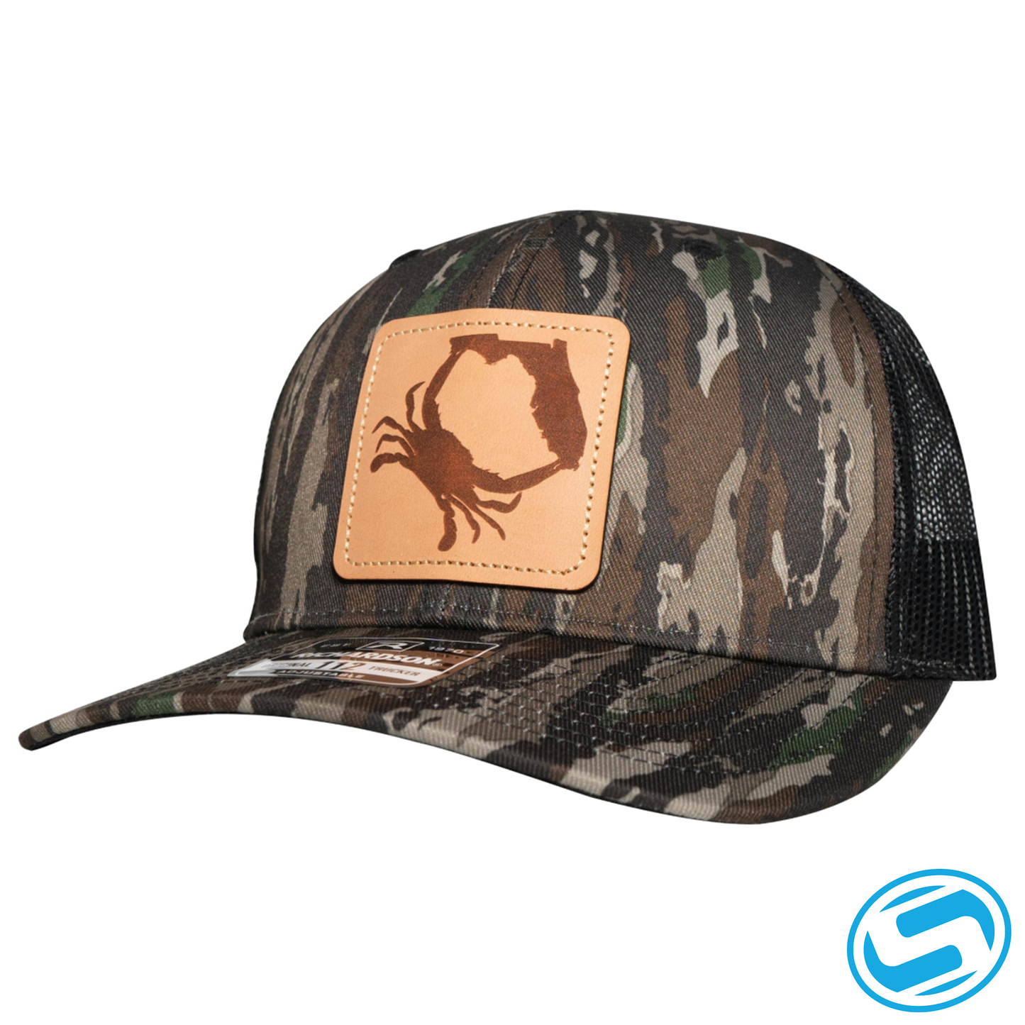 Men's Sodium Crabby Florida Leather Trucker Adjustable Hat