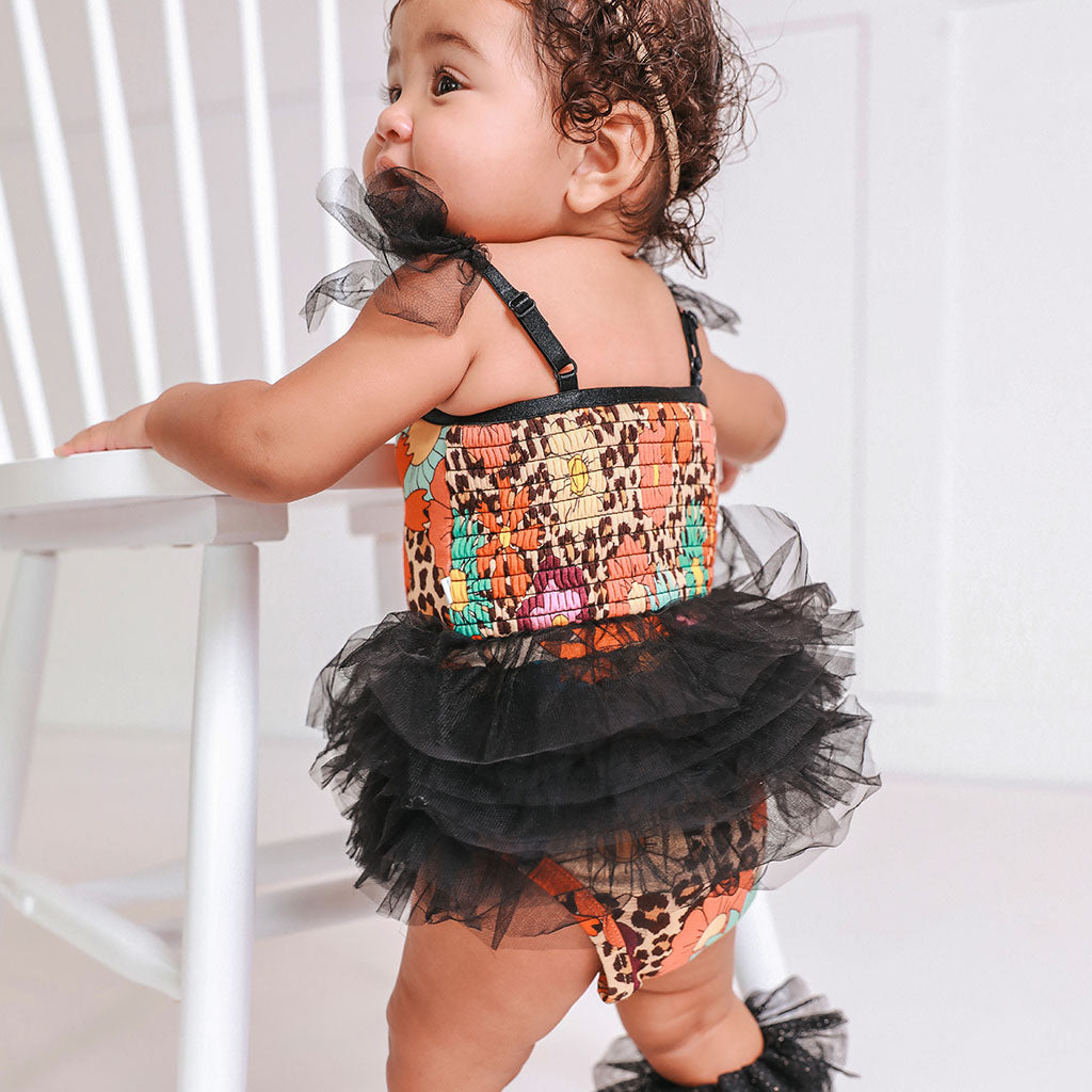 Moonbeam Tulle Smocked Bodysuit Dress