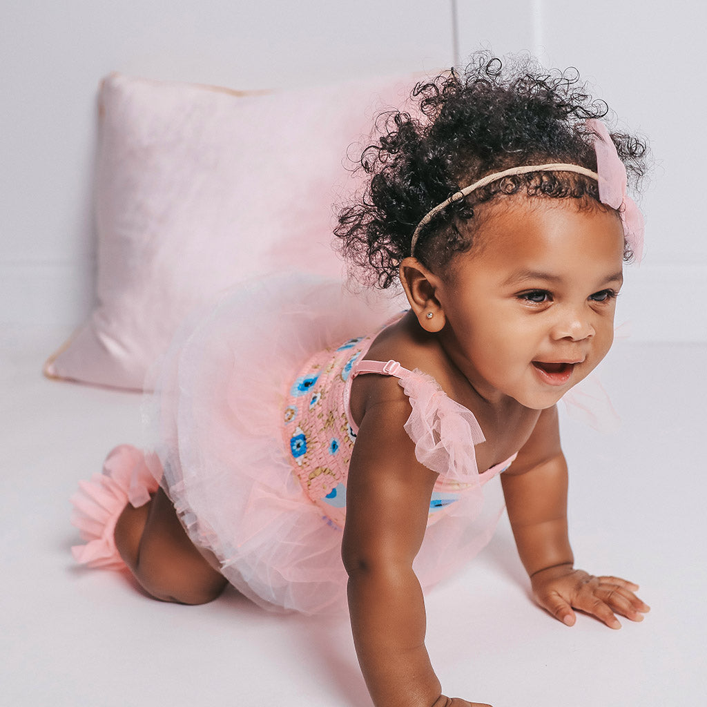 Posh Fiona Tulle Smocked Bodysuit Dress