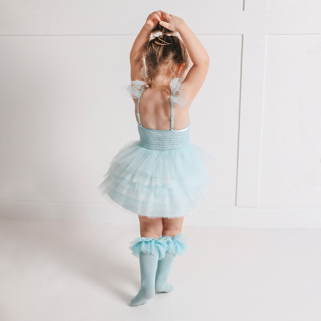 Starry Blue Tulle Smocked Dress