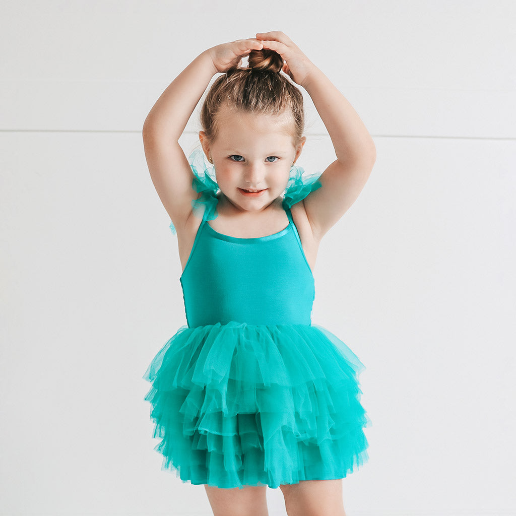 Signature Teal Tulle Smocked Dress