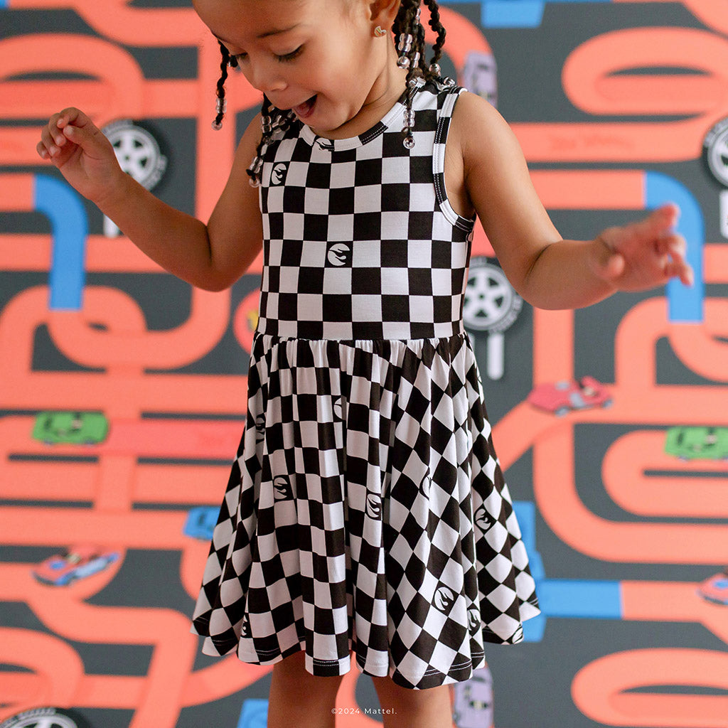 Hot Wheels™ Retro Checker Racerback Twirl Dress