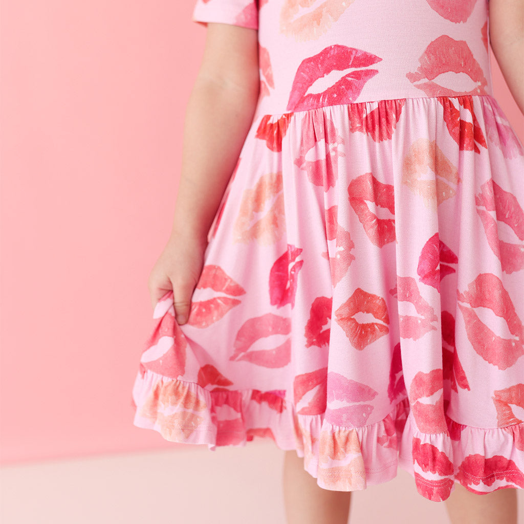 Isabela Short Sleeve Ruffled Twirl Dress