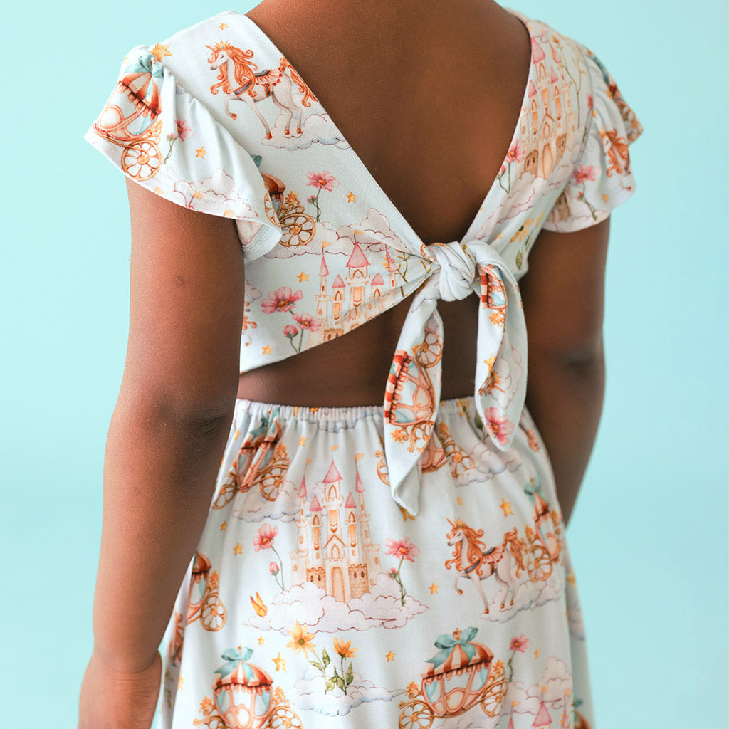 Catherine Tie Back Ruffled Twirl Dress