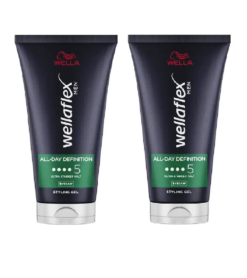 2xPack Wella Wellaflex Men All-Day Definition Hair Styling Gel - 300 ml