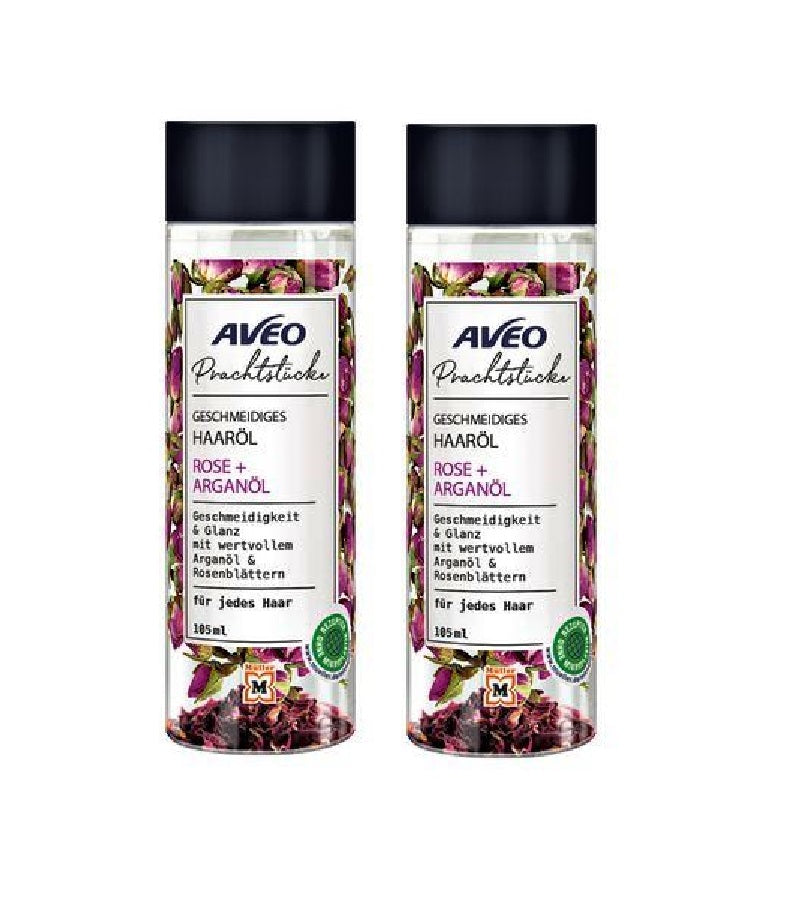 2xPack AVEO Gems Rose & Argan Hair Oil - 210 ml