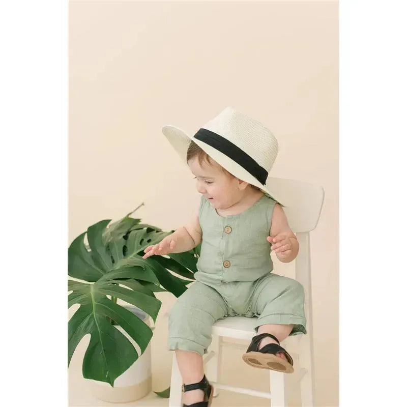 Babe Basics - Linen Baby Romper, Sage