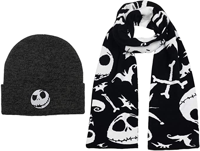 Jack Skellington (Nightmare Before Christmas) Beanie Hat & Scarf Set