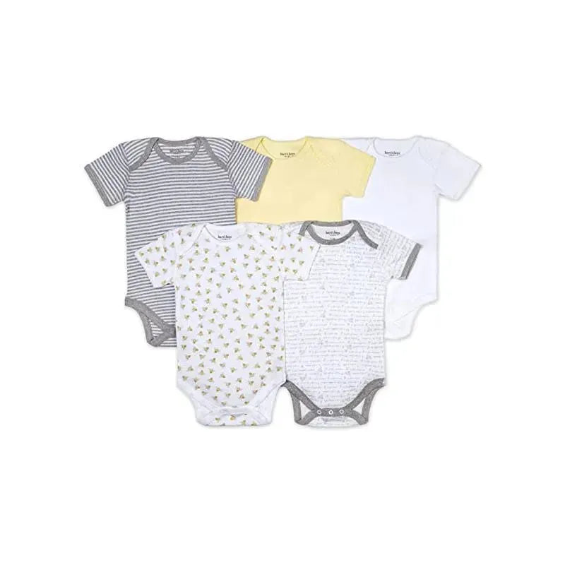 Burt's Bees - 5Pk Baby Short Sleeve Bodysuits, Sunshine