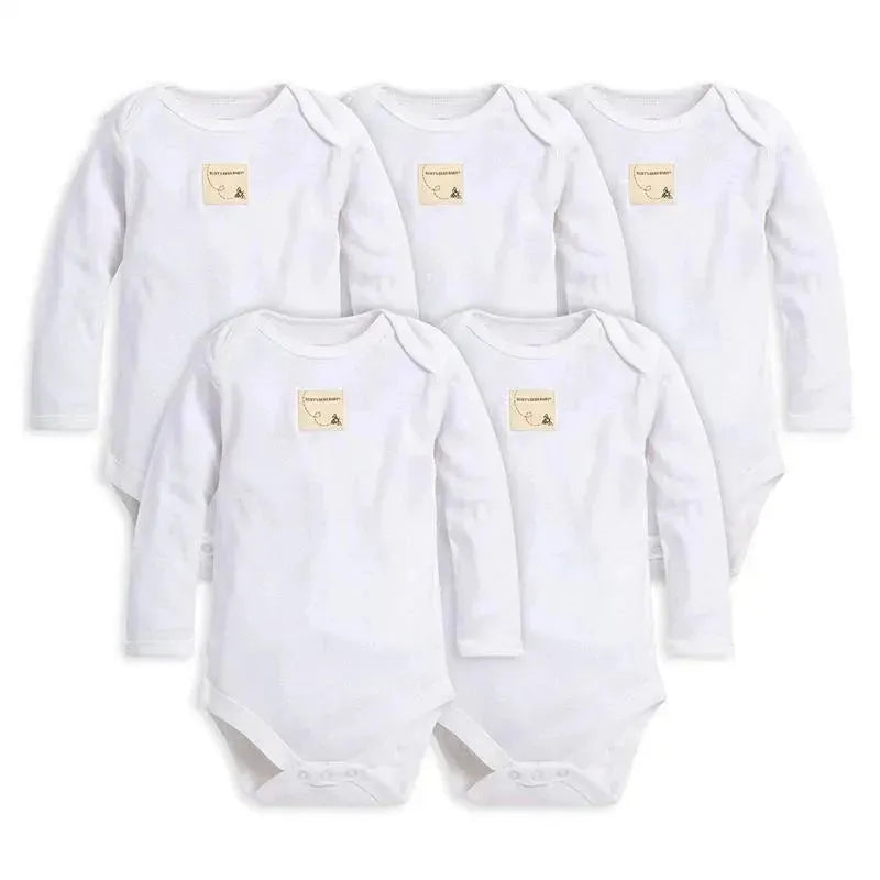 Burt's Bees Baby Essentials Long Sleeve Bodysuit 5-Pack 3-6M