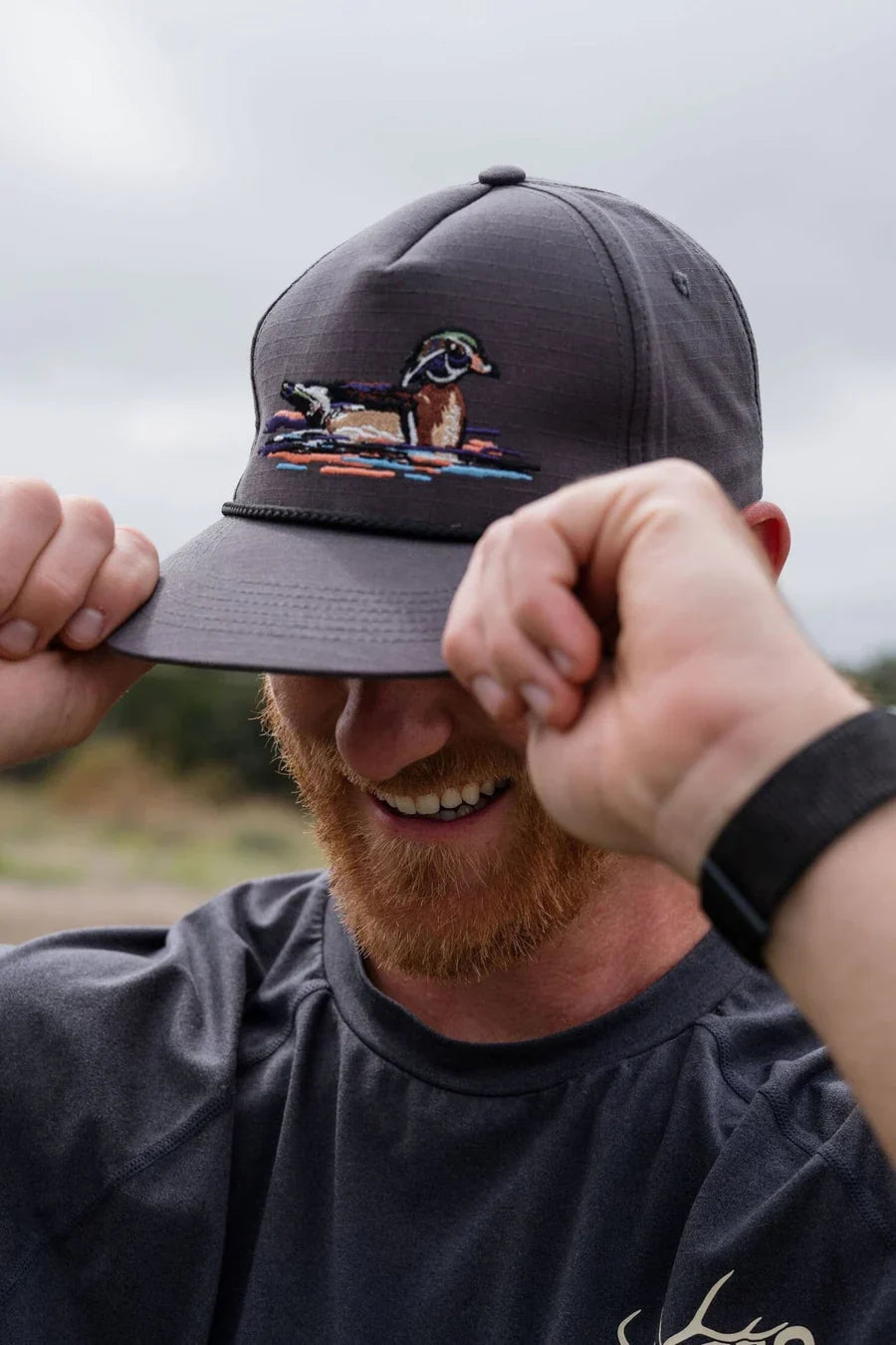 Duck on Water Charcoal Cap