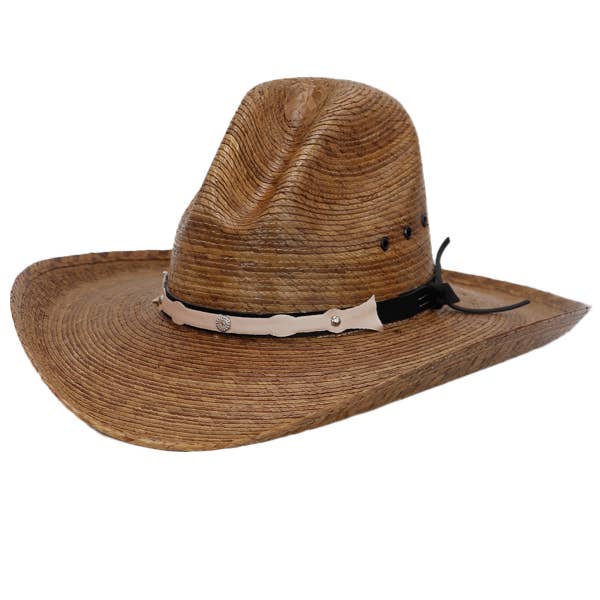 Kids Tan Natural Palm Straw Cowboy Hat