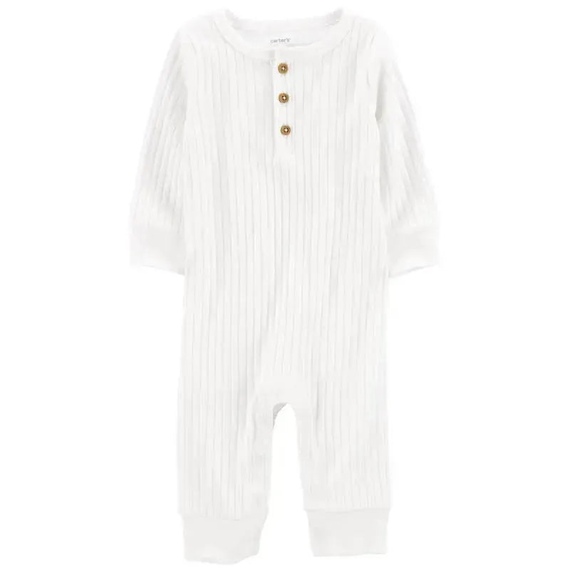 Carters - Baby Neutral Long-Sleeve Cotton Jumpsuit, White