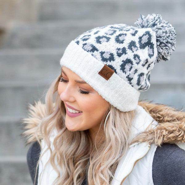 Women's Accessories - Hats CC Leopard Pom Beanie