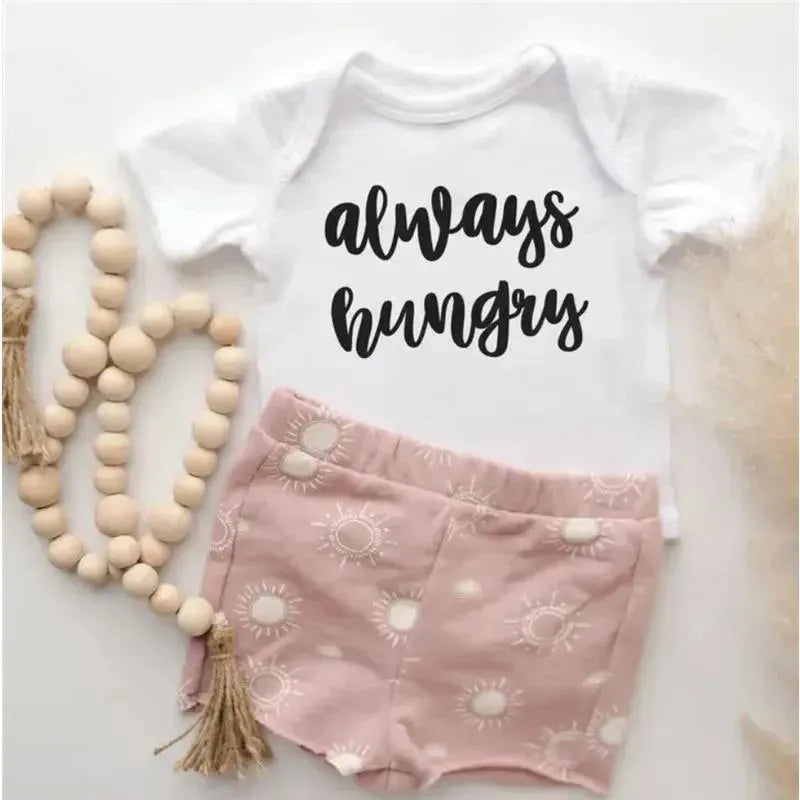 Eden & Eve - Always Hungry Baby Onesie, Black/White
