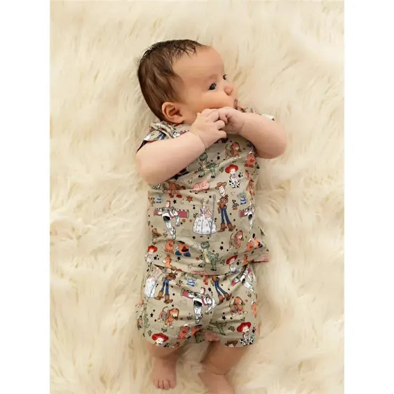 Ellie Sue - Baby Girl Bamboo Round Up Gang Lounge Set