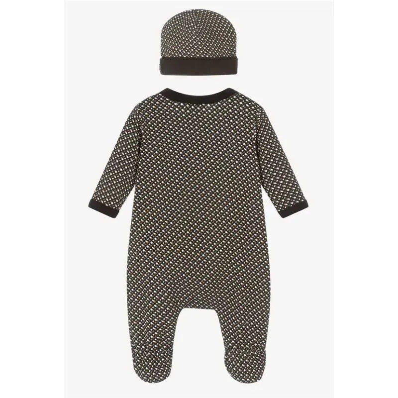 Hugo Boss - Baby Footie & Hat Set In Box, Black