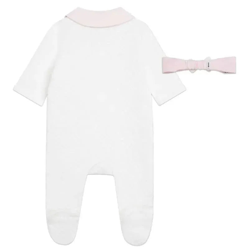Hugo Boss Baby - Girl Sleepsuit And Headband Set, Off White