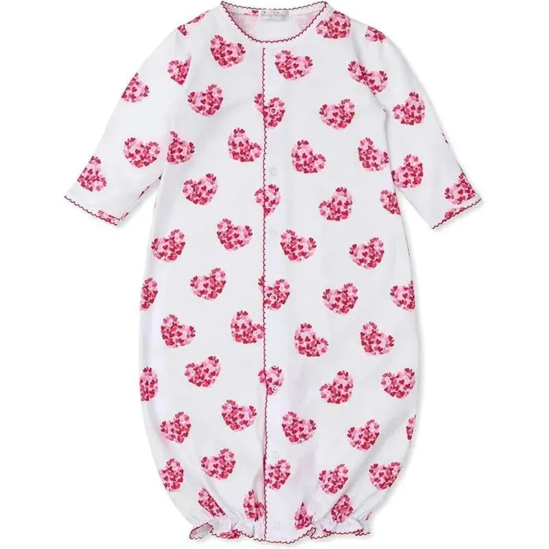 Kissy Kissy - Baby Girls Infant Heart Of Hearts Print Convertible Gown