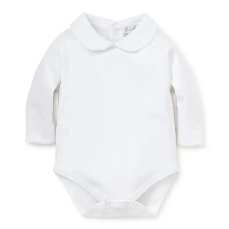Kissy Kissy - Baby Girl Long Sleeve Bodysuit With Bebe Collar, White
