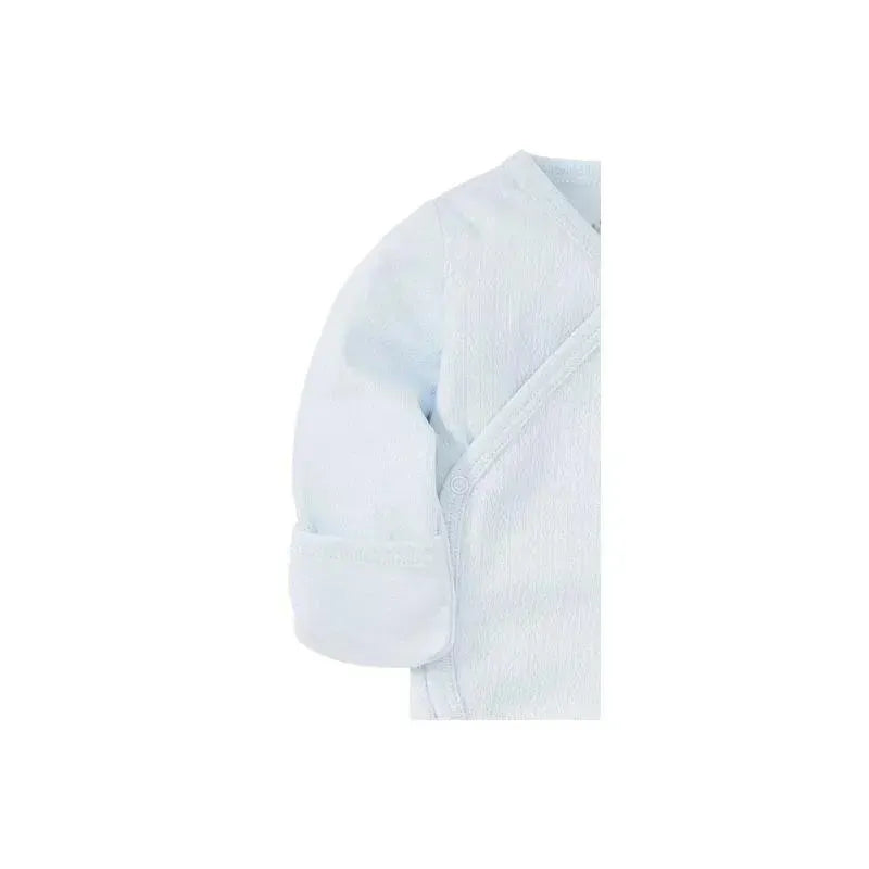 Kissy Kissy - Baby Boy Pointelle Long Sleeve Cross Bodysuit, Light Blue