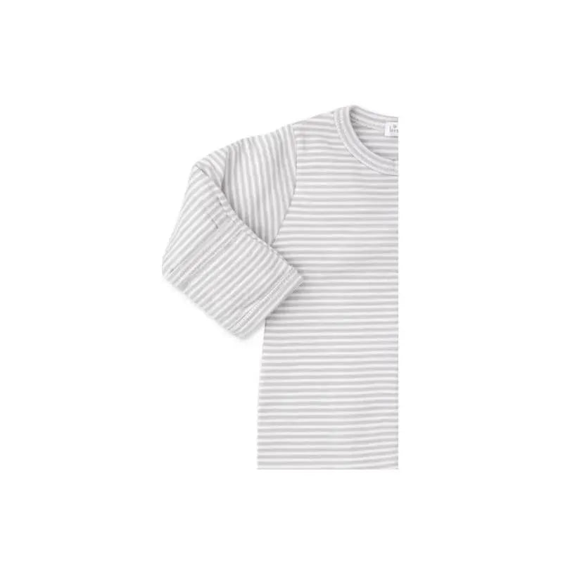 Kissy Kissy - Baby Neutral Stripe Footie With Zip, Silver