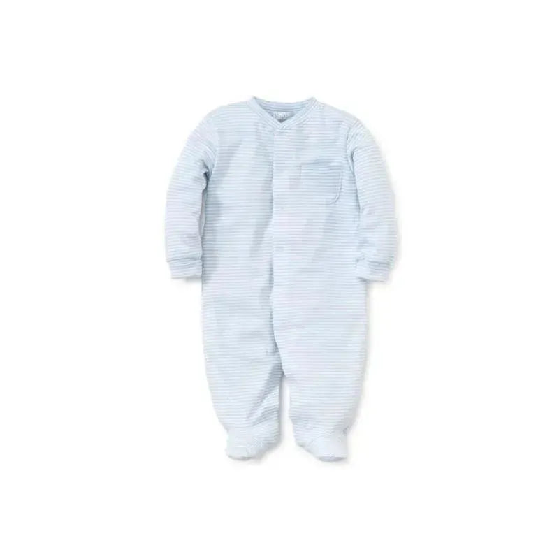 Kissy Kissy - Baby Boy Stripes Footie, Light Blue