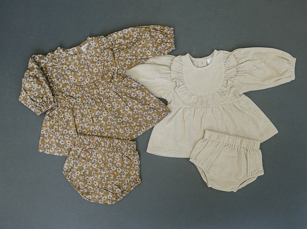 Mustard Magnolia Dress With Bloomers