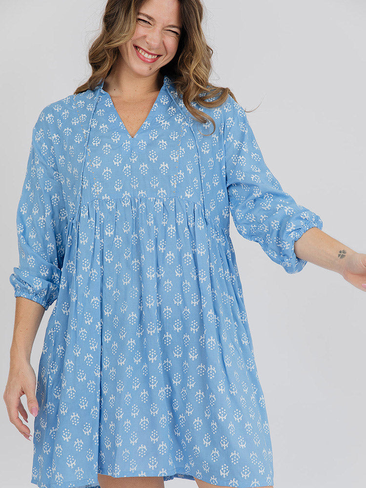 Sohla Cornflower Blossom Mini Dress