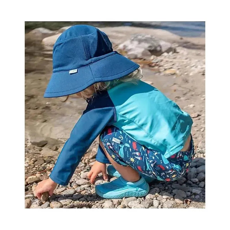 Iplay - Baby Boy Long Sleeve Zip Rashguard Shirt, Blue