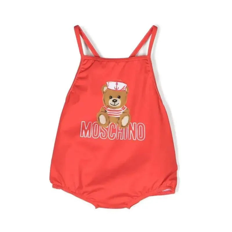 Moschino Baby - Girls Crossback Swimsuit Gift Box Bear Sailor, Oppy Red