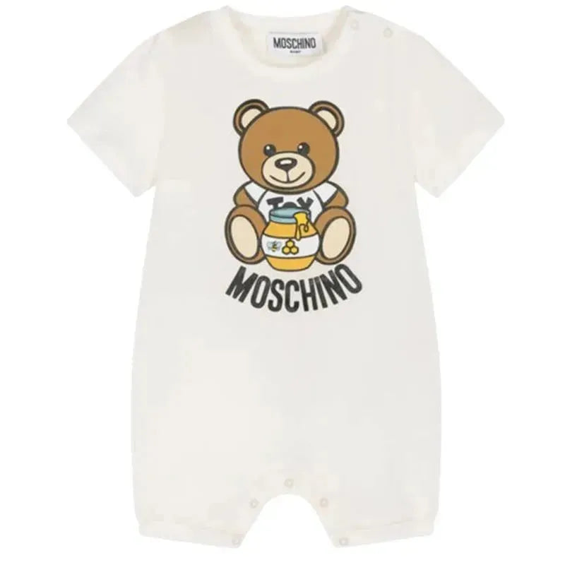 Moschino Baby - Onesie With Bear Honey Pot Onsie Graphic Print, Cloud