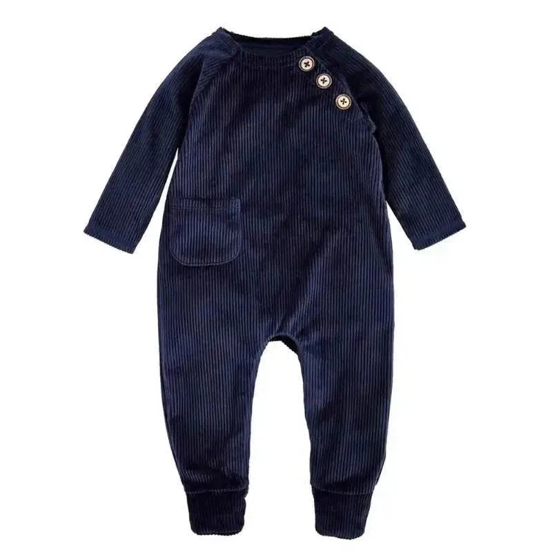 Mud Pie - Baby Boy Navy Velour Sleeper