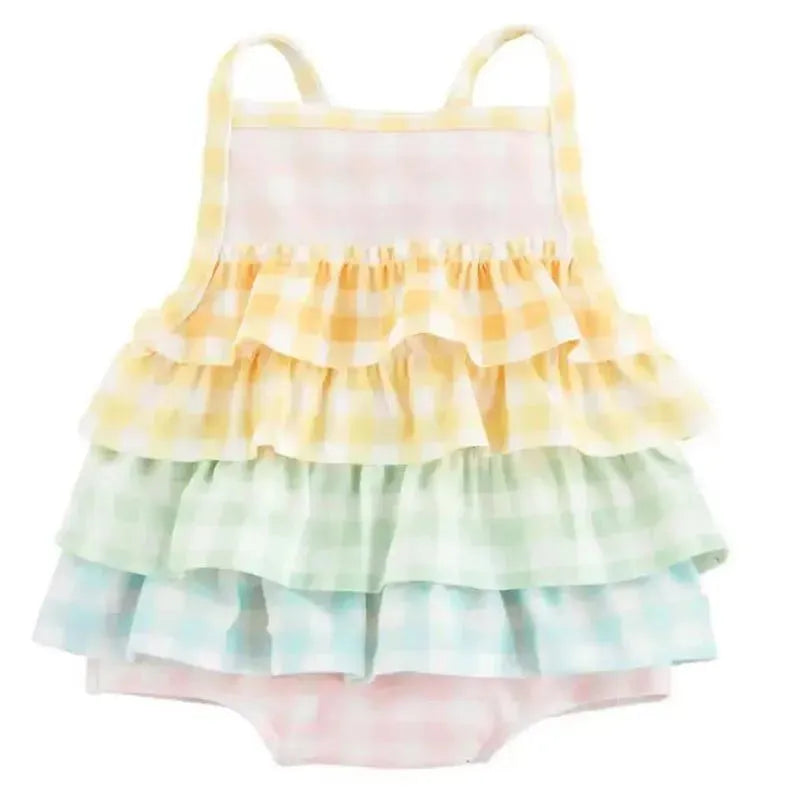 Mud Pie - Baby Girl Gingham Ruffle Swimsuit