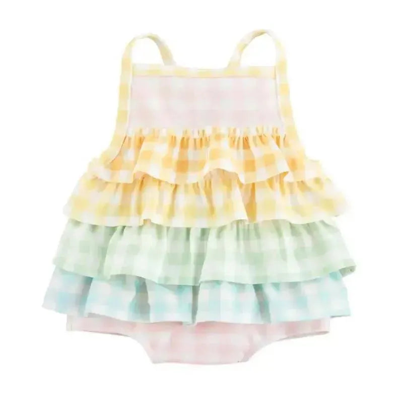 Mud Pie - Baby Girl Gingham Ruffle Swimsuit