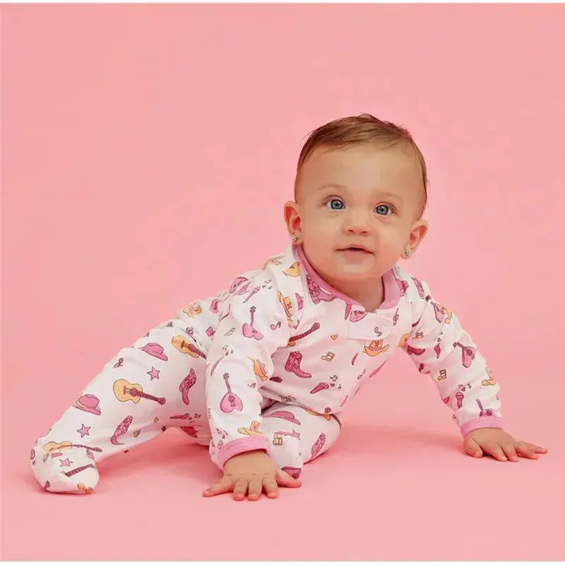 Noomie - Baby Girl Country Music Zipper Footie